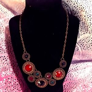 Vintage Multi color Statement Necklace